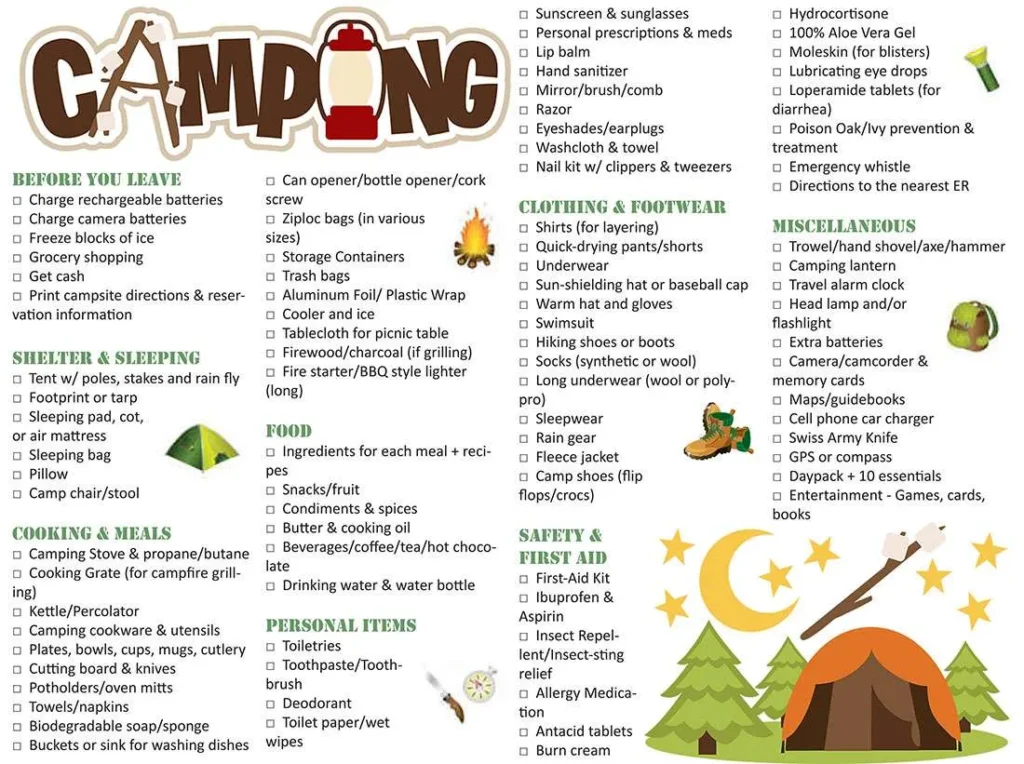 car camping checklist