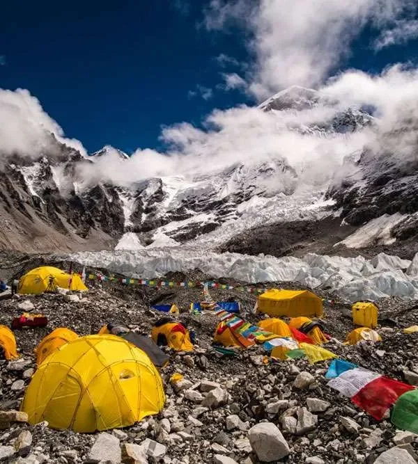 Camping at Mt Everest Basecamp