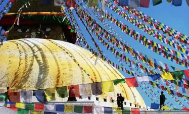 Flags on a stupa at Kathmandu